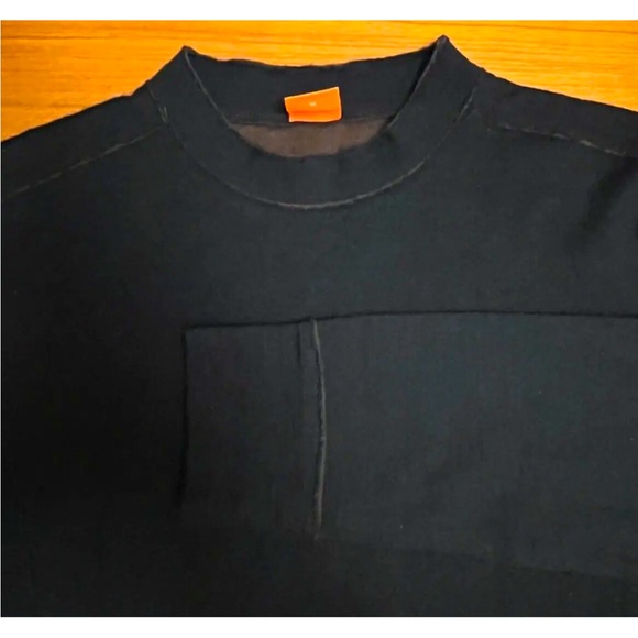 Boss Hugo Boss M Medium Sweater Pullover Black Wool Blend Long Sleeve Crew Neck - Picture 7 of 14